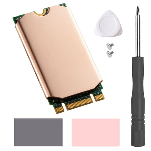 Haojiaho M.2 2242 SSD Heatsink, 0.5mm Copper Heat Sink Slim with Silicone Thermal Pads, Triangle Pry Tool, Screwdriver, Screws for M.2 2242 NVMe SSD