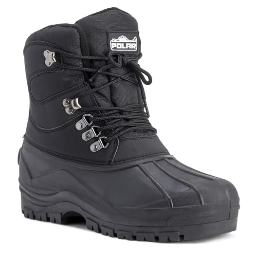 POLAR Mens Snow Waterproof Duck Hiking Bean Hiker Walking Short Ankle Boots - Black - US11/EU44 - YC0439