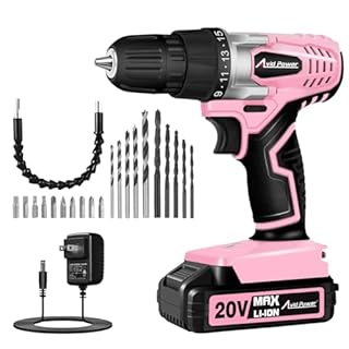 AVID POWER 20V Cordless Drill Set for Home DIY & Beginner Projects - Lightweight Power Drill with Battery Charger & 22 Bits, Variable Speed, 3/8" Keyless Chuck, Ideal for Furniture Assembly (Pink)