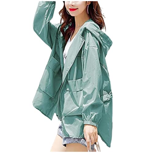 Veste de protection solaire UV fine et décontractée pour femme URYYRIT à capuche