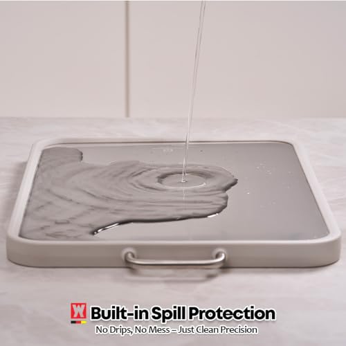 Tabla de Cortar Reversible Wagensteiger de Acero Inoxidable SUS316 con Ranura para Jugos, Borde Antideslizante, Guía de Medición y Mango – Libre de BPA, No Poroso (42 x 29 cm) miniatura 3