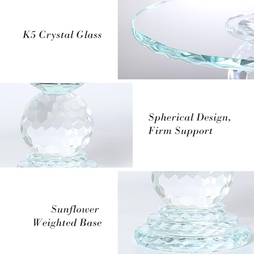 Uten Crystal Glass Cake Stand, 11'' Cake Display Stand, Crystal Glass Fruit Plate, Clear Cake Stand, Display Desserts Holder for Wedding Cakes Serving Platters - Image 5