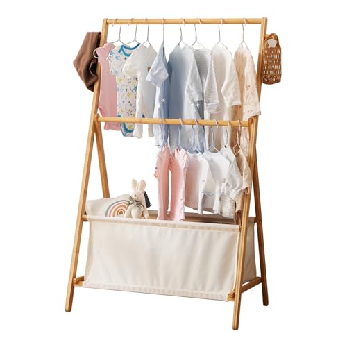 Kids Clothing Rrack- Kids Dress Up Rack for Little Girls, Bamboo ...