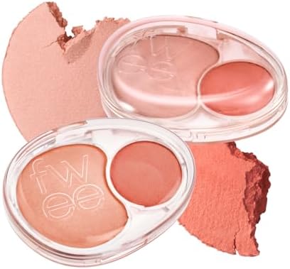 fwee Mellow Dual Blush | CR02 Baby Smile | Dual Color, Jelly Texture, 12 Colors, Longwear, Long-lasting | 7.2g