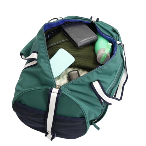 Image of United Colors of Benetton Crusader 32L Duffle Bag - Dark Green, Water-Resistant Gym Bag, with Adjustable Shoulder Strap & Side Pockets, 1-Year Warranty