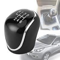 Juttzzei Ford Schaltknauf Manuell 6-Gang für Focus, Fiesta Mk2/3/4, C-Max, S-Max, Kuga, Mondeo IV, Galaxy Facelift - Verbessert PU Leder Schwarz