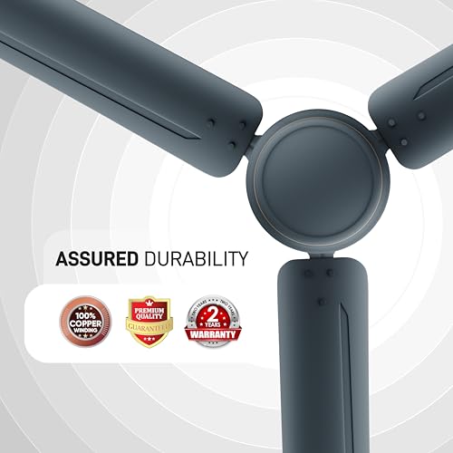 Image of Pritam Glide Ceiling Fan 48 Inch | High Speed Ceiling Fan with Powerful Air Delivery | Energy Efficient Motor | Fan for Home, Bedroom, Living Room & Office | Low Noise & Durable (Matt Grey)