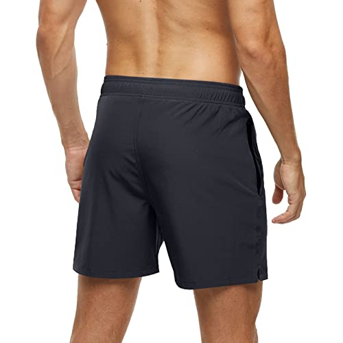 Mens Swimming Trunks Swim Shorts Gym Athletic Workout Running Sports Bike Exercise Golf Tennis Lounge Clothes Casual Summer Beach Board(M, Black) #TOP3
