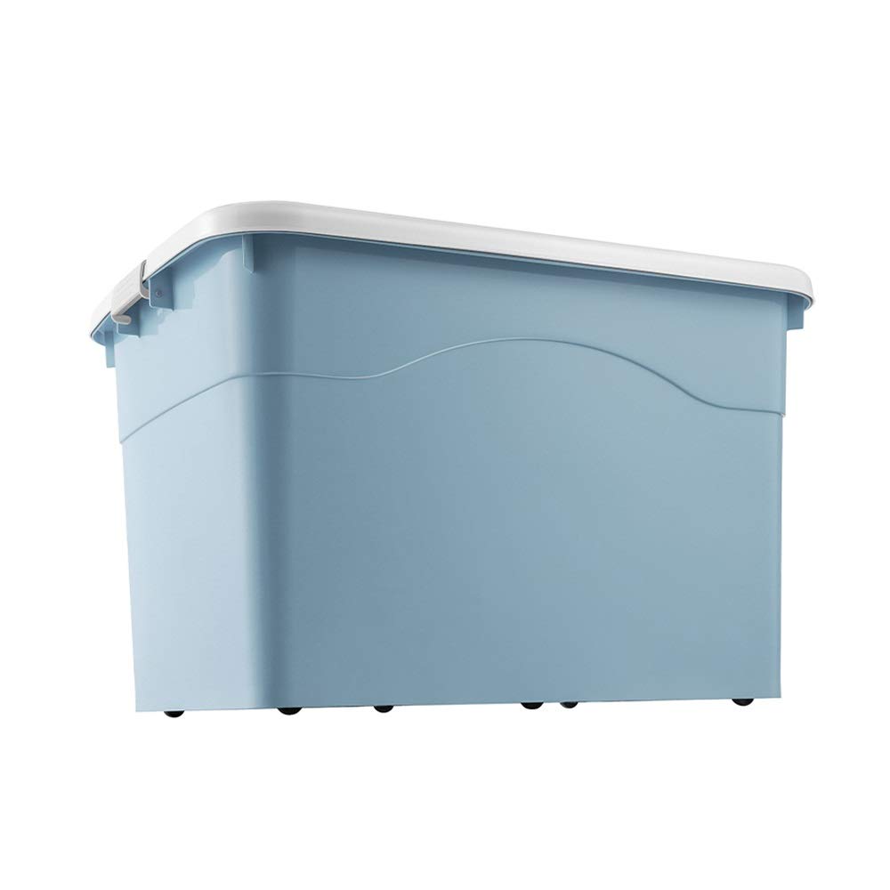 ETRGFTHU Thickened Storage Box Household Plastic Clothes Storage Box Moving Storage Box Toy Storage Box With Lid Wardrobe Dustproof Finishing Box(Blue,56.5x41.5x32.5cm)