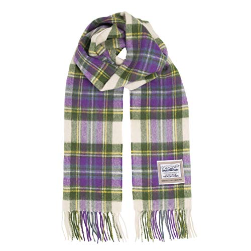 Heritage Traditions 100% Pure Wool Tartan Scarf Check Scarf for Men & Women Scottish Scarf Men Style Womens Wool Scarf with Soft Brushed Finish & Fringe (Heather Tartan)
