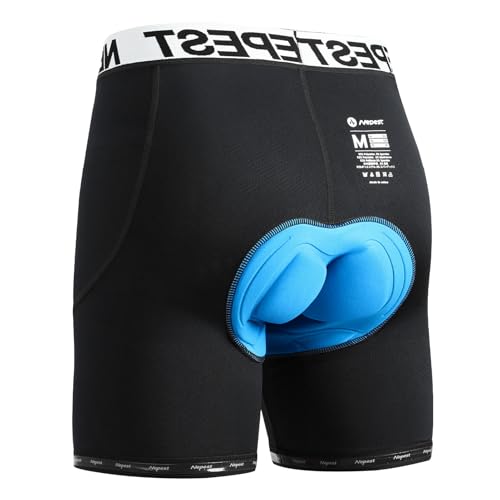 Image of Nepest Cycling Underwear for Men Bike Shorts 4D Padded Anti-Slip Leg Grips | Mountain Bike Liner with Padding, 4-Way Stretch, 2 Side Pockets, Moisture-Wicking, Breathable, Lightweight, Quick Dry, Biking