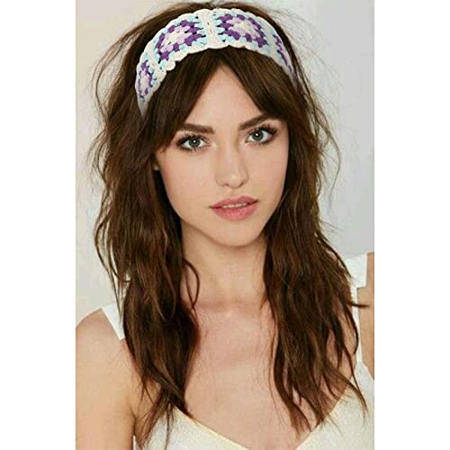 Molans 2Pcs Crochet Hair Bandanas Women Knitted Hairbands Floral Headscarf For Women Girls #TOP3