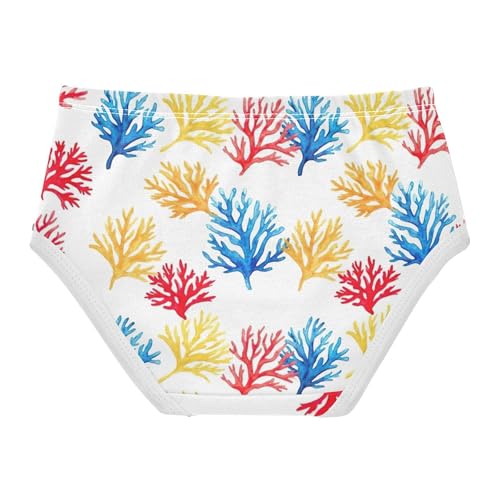 Designer Toddler Underwear Floral 2t Cotton Panties for Girl Watercolor Coral Vibrant Red Briefs Underpants2