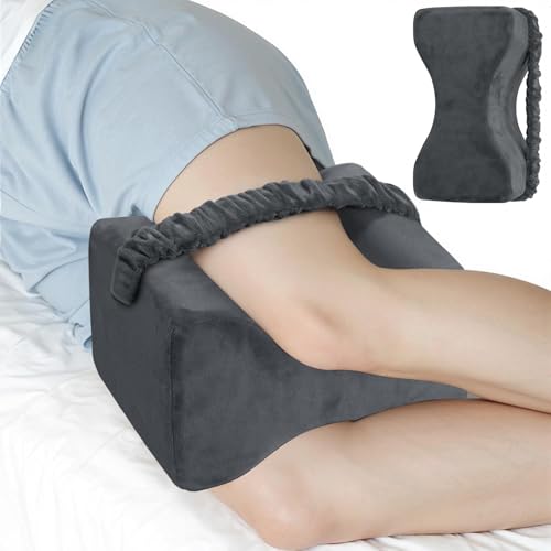 ComfyInLove Knee Pillow for Side Sleepers, Memory Foam Leg Pillow with Strap for Side Sleeping,...