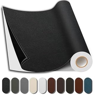 Shagoom Leather Repair Kit, 17X79 inch Self Adhesive Leather Patch Waterproof, DIY Large Vinyl Patches for Couches, Furniture, Kitchen Cabinets, Wall （Black, 17X79 inch）