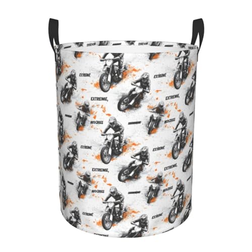 Cesta de lavandería con estampado de motociclista, cesta de ropa sucia para decoración de dormitorio estética, cesta de lavandería para dormitorio, apartamento, universidad, dormitorio