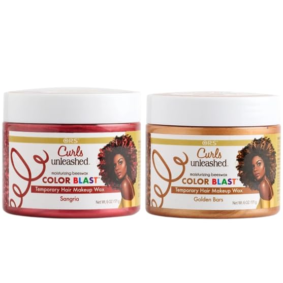 Color Blast Temporary Hair Wax - Curl Defining, Moisturizing Beeswax, Sangria Makeup - Golden Bars Bundle