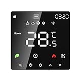 Termostato de ahorro de energía para caldera combinada, funciona con Tuya/Alexa/Google, LCD táctil, no necesita concentrador, termostato programable de habitación con pantalla táctil con bloqueo