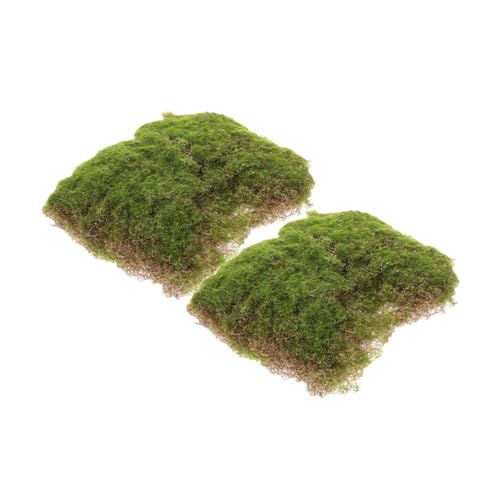 STOBAZA 2個 フェイク苔パッチ 耐久プラスチック製 リアル感ある芝生 模型 装飾用 多用途サンドテーブル用クラフト素材