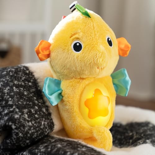 Image of Baby Einstein Sea Dreams Seahorse Plush Soother Toy, with Music and Lights, Ages 0 Months and Up, Yellow