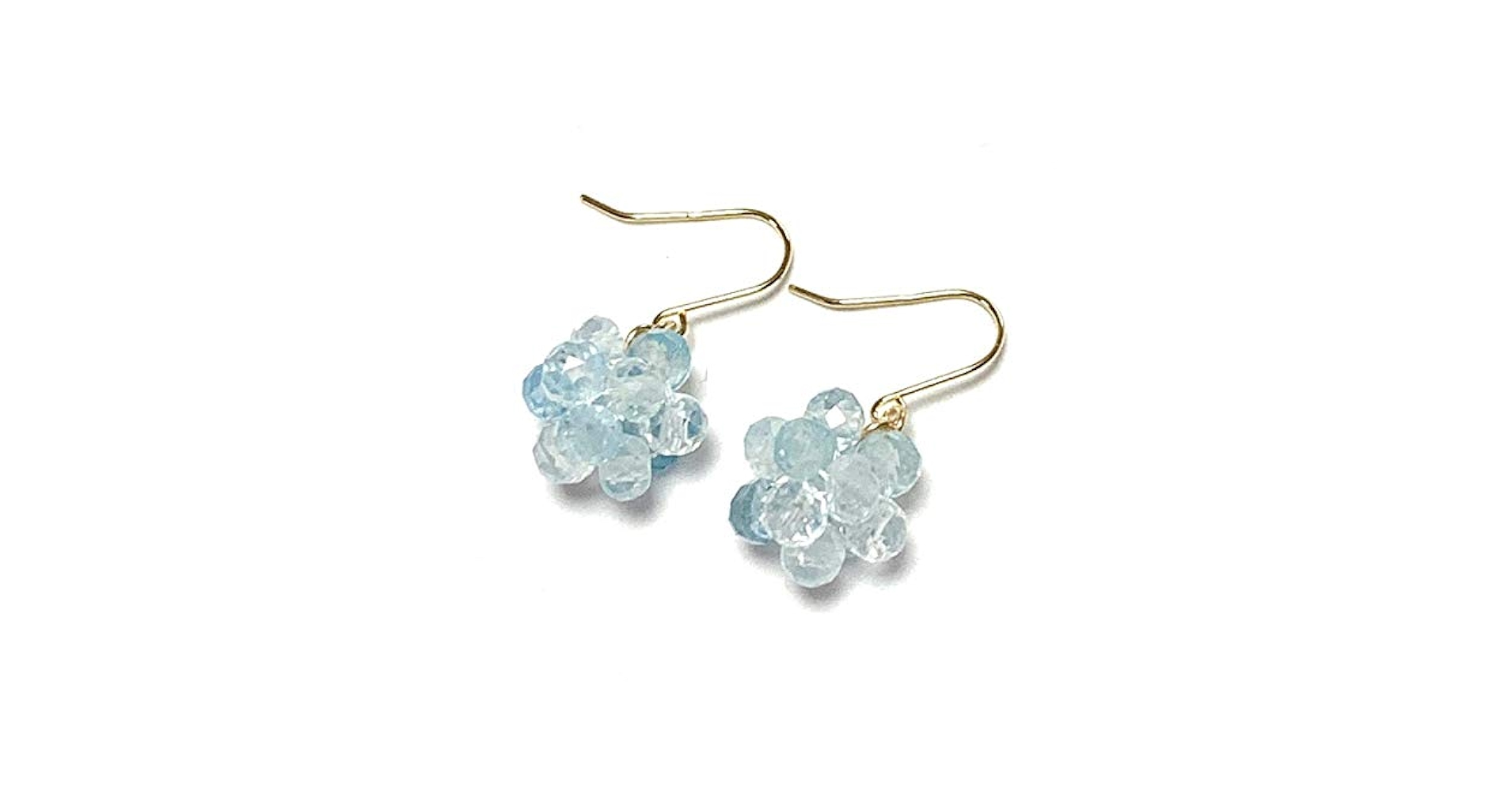 No.1027 アクアマリン ドロップカット ピアス イヤリング チャーム gf No.1027 アクアマリン ドロップカット ピアス イヤリング