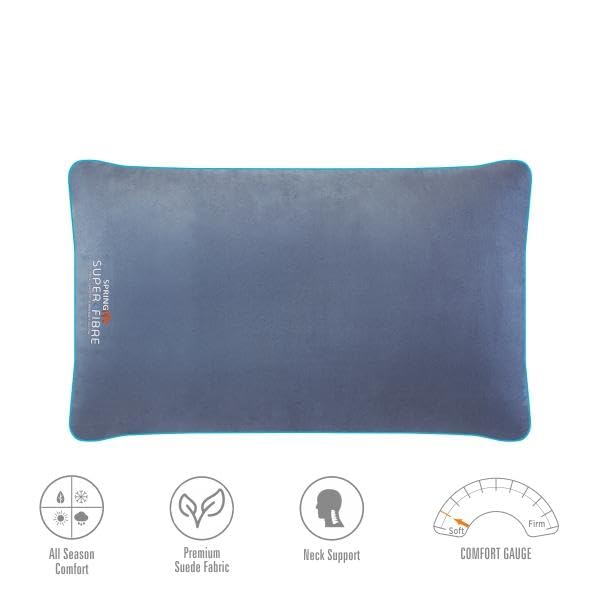 Image of Springfit Hypoallergenic Super Fibre Soft Pillow (17x27 Inch-Pack of 4) Blue