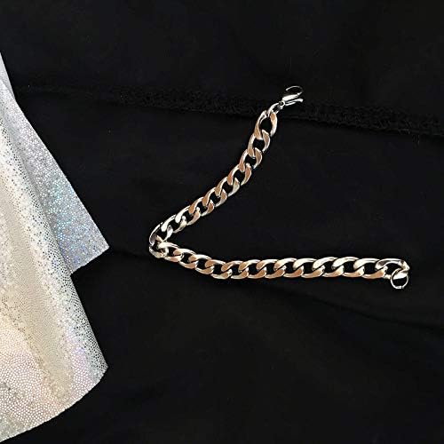 0.39in width Stainless Steel Cuban link Chain Bracelet punk personality bracelet for Men Women - Image 4