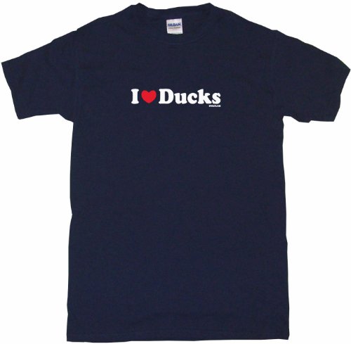 I Heart Love Ducks Men's Tee Shirt 4XL-Navy