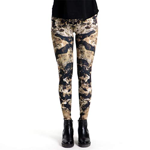 cosey - Bunte Bedruckte Motiv-Leggings (Einheitsgröße) - Design Marmor...