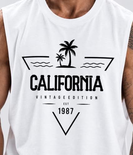 Image of SHODOX Men's 100% Cotton Tank Top | Round Neck Sleeveless Gym Vest | Loose Fit Casual Sportswear T-Shirt | Breathable & Lightweight Fitness Wear for Workout & Active Wear