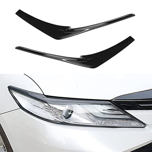 Xhfarce Carbon Fiber Headlight Eyebrow Eyelid Cover Trim Decoration Sticker for Toyota Camry 2024 2023 2022 2021 2020 2019 2018 Accessories