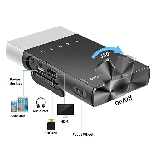 Portable WiFi Projector, Native 1080P Mini Movie Projector, 200 ANSI, WiFi & Wired Screen Mirroring, HDMI USB Type‑C, Video Projector for Home Theater Bedroom & Outdoor Camping by Vamvo - Image 4