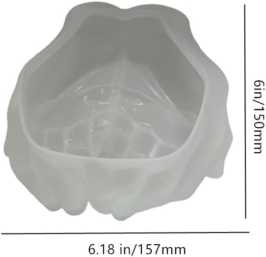 Epoxy Resin 3D Hand Silicone Mold, Creative Two-Hand Shaped Flower Pot Cement Succulent Planter Ashtray Candle Making Mould, DIY Art Craft Trinket Tray Mold for Jewelry Storage Dish（White）