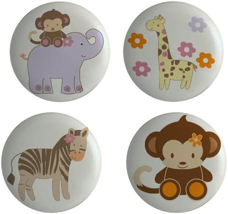 Giraffe Monkey Jungle Set of 4 Ceramic Knobs