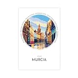 XFATGIA Murcia City - Póster de lienzo para decoración de pared, pinturas para sala de estar, dormitorio, 50 x 75 cm