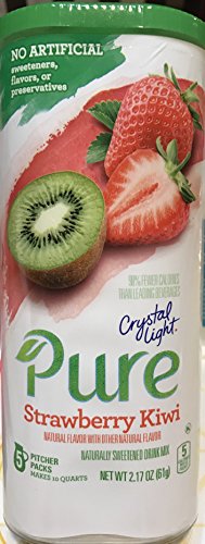 Crystal Light Pure Strawberry Kiwi Drink Mix, 5 Pitcher Packs (Pack of 6)