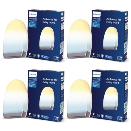 Image of Philips 12W 3 Colours in 1 Decorative Wall Light | Dawn Silver Scene Switch Wall Light for Decoration | Colour : Tunable White, Pack of 4