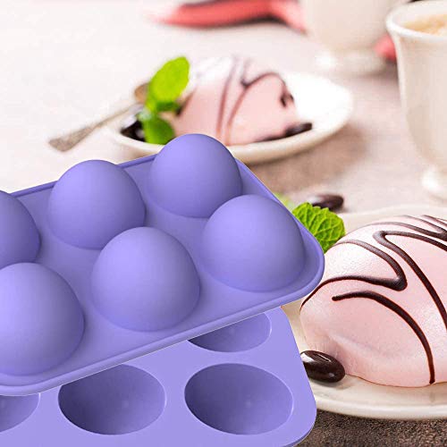 image for Omaky 2Pcs Semi Sphere Silicone Mould Baking DIY Mold For Chocolate, C
