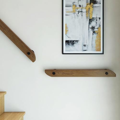 Rampe d'escalier bois 30cm main courante murale support de sécurité intérieur - 4