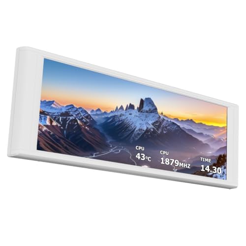 Image of Trofeo Vision LCD White 6.86-inch Magnetic IPS Case Water Cooling Display, 1280x480 Resolution, Endless Themes to Customize