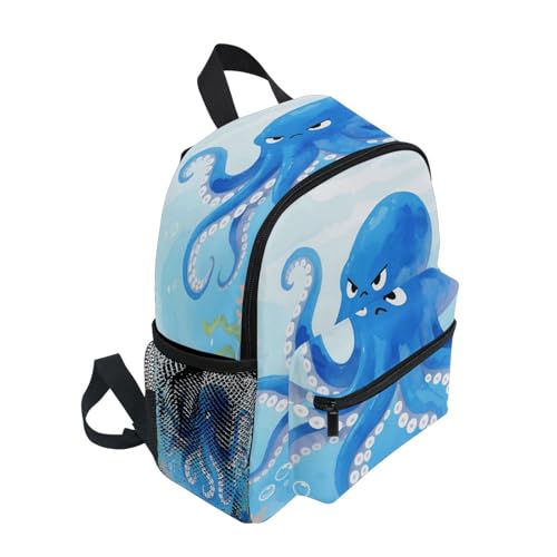 Wudan animal sea in Underwater Classic Kids Backpack Chest Strap Preschool Kids Book Bags for Elementary M4