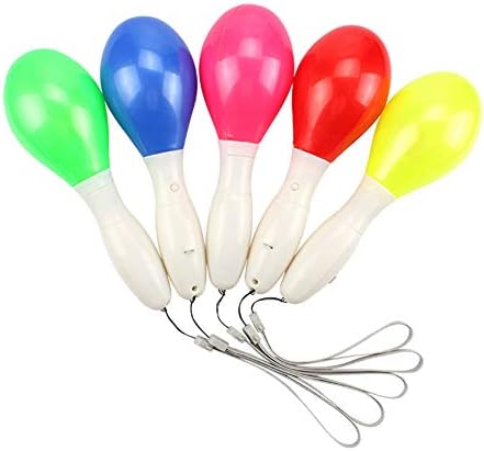 Kalaokei Concert LED Flashing Maraca Lanyard Percussion Musical Instrument Party Favor Toy