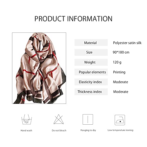 Women's Silk Scarf Vintage Printed Neckerchief Fashion Elegant Style Large Square Shawl Wrap Headscarf All Season4