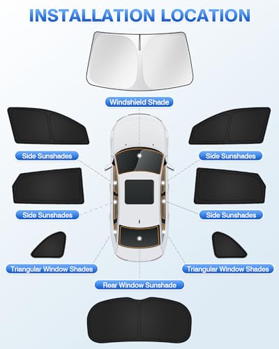 Image of Canvcle Sunshades for Hyundai Tucson 2016-2021 Accessories Windshield Sun Shade Side Rear Window Shade Cover Sun Visor Shield Privacy Protection Keep Vehicle Cool Black 8PCS