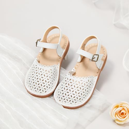 Image of Flaryzone Girls Sandals Closed Toe Summer Flats Dress Sandals Shoes Toddler /Little Kid