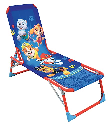 Fun House Pat'Patrouille-Silla Larga para niño (Plegable, 112 x 40 x 40 cm), Acero aleado, Azul, Enfant