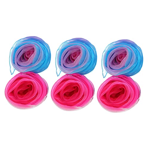 6pcs Elegant Chiffon Dance Scarves Boys and Girls Juggling Scarves Multi Random Color