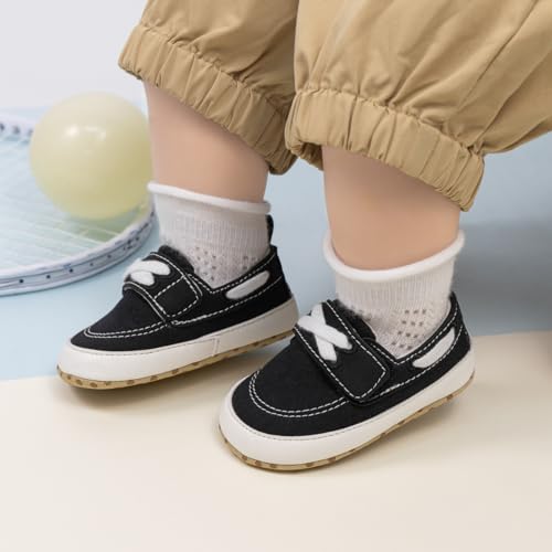 Image of Infant Baby Boys Girls Canvas Sneaker Toddler Slip On Anti Skid Newborn First Walkers Candy Shoes for 0-18 Months