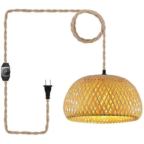GWY Bamboo Lantern Pendant Lamp, Retro Japanese Style E27 Chandelier Hanging Light Ceiling Lighting Fixture for Living Room Bedroom Restaurant Cafe Teahouse Bar Dining Room Club
