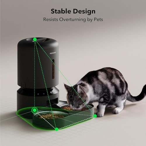 PETLIBRO Automatic Cat Feeder for 2 Cats, 5G&2.4G WiFi Pet Feeders, 5L Programmable Cat Food Dispenser with Airtight Lock-Fresh Technology, Dual Stainless Steel Bowls, Low Food Sensor by PETLIBRO - Image 7